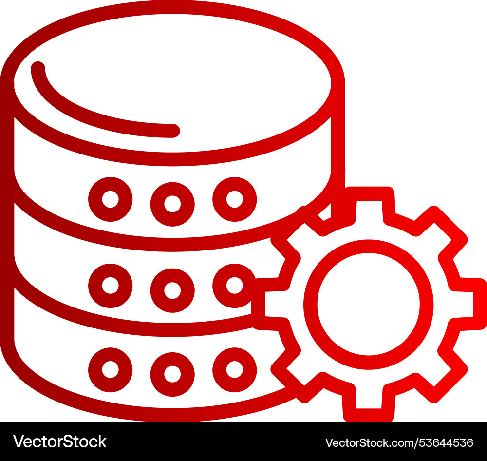Data management line gradient icon Vector Image