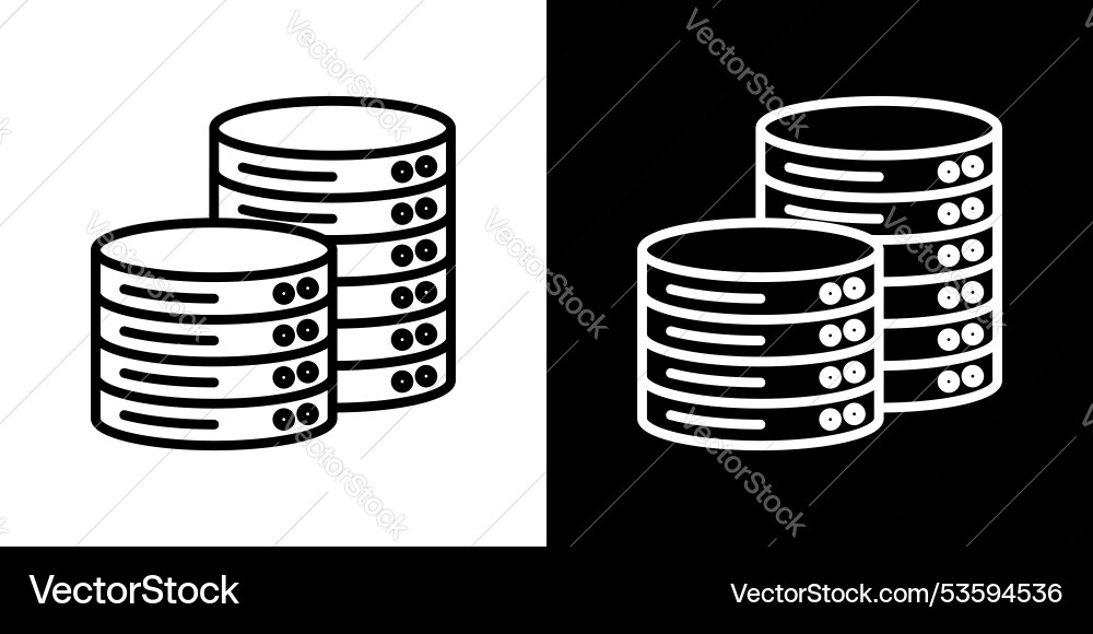 Database thin line icon set Database thin line icon set vector image