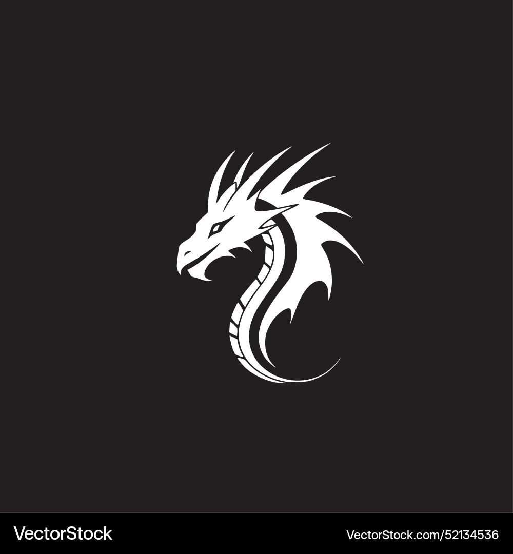 Dragon Minimalist And Flat Logo Royalty Free Vector Image