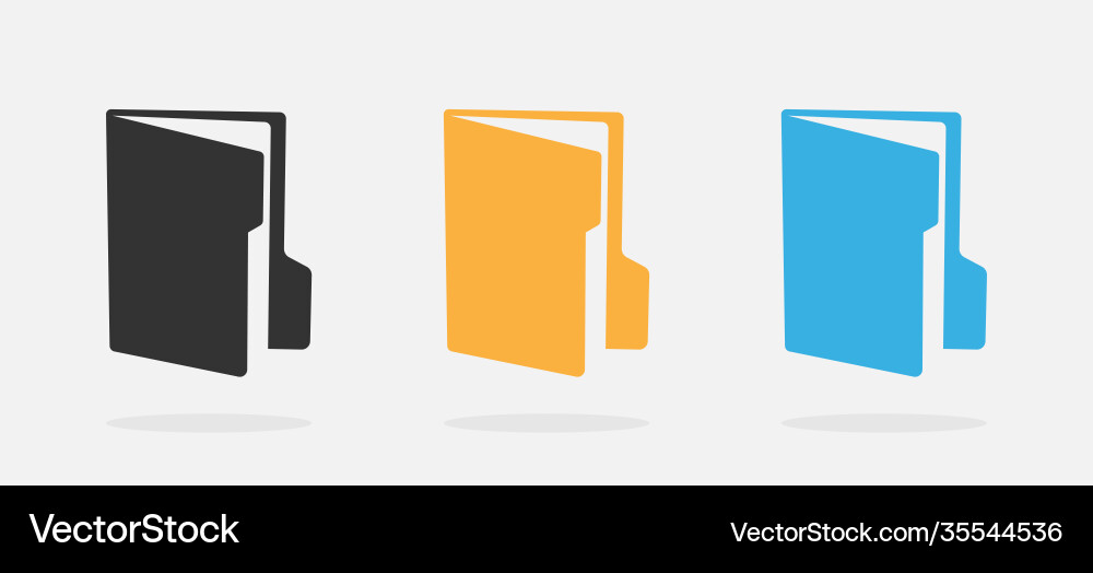 Folder icons document file folders in flat design Folder icons document file folders in flat design vector image