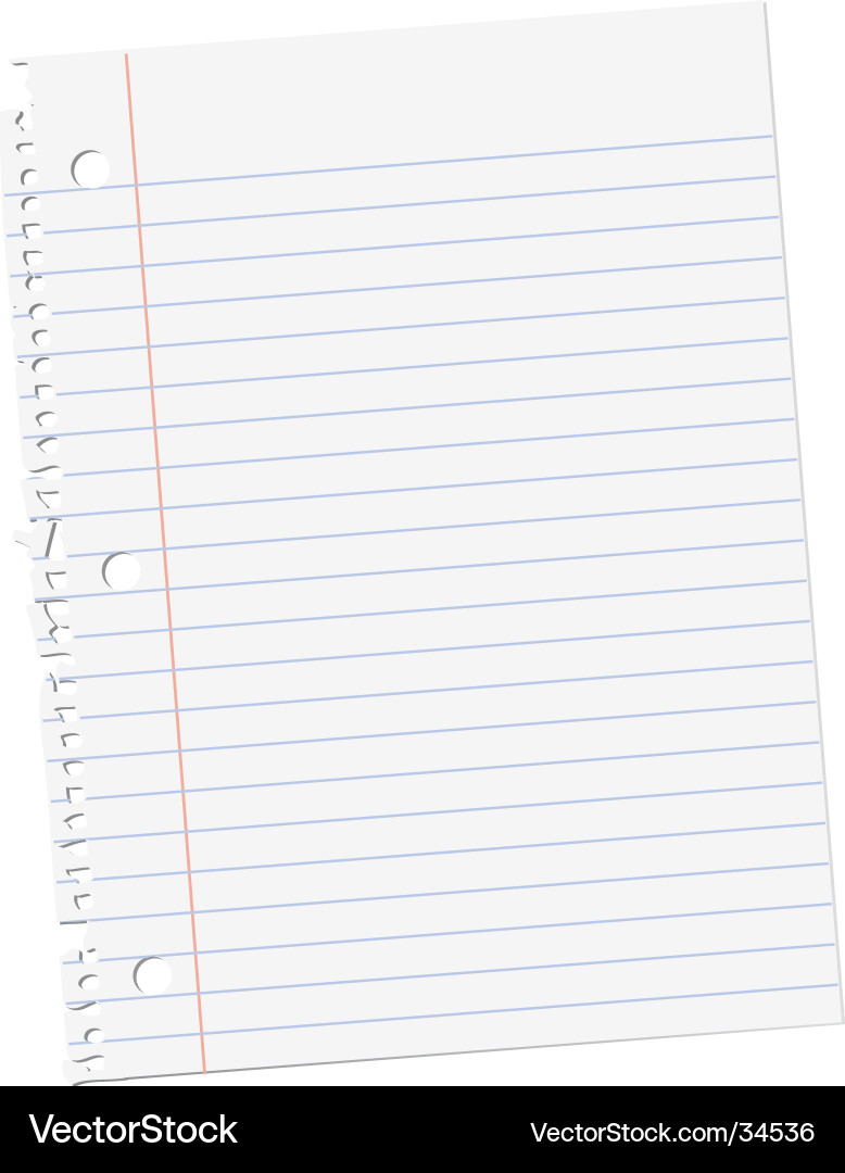 Lined Notebook Paper Vector Image