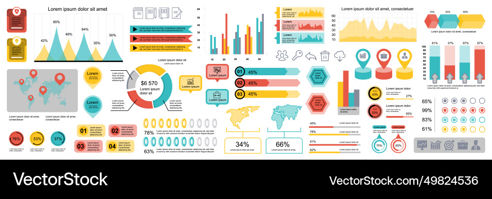 Mega set of infographic elements data vector image