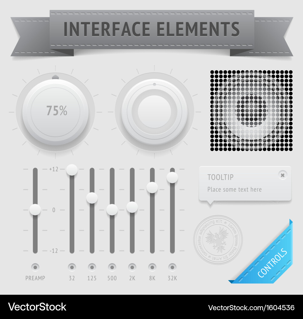 Modern UI Controls & Elements vector image