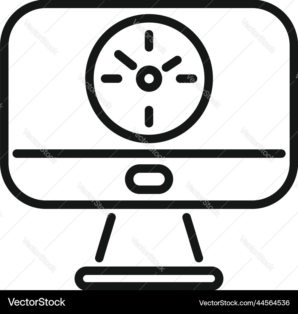 Monitor clock icon outline work project Monitor clock icon outline work project vector image