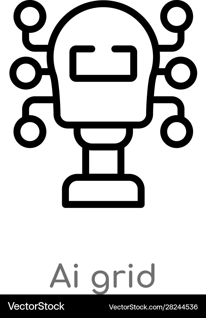 Outline ai grid icon isolated black simple line Outline ai grid icon isolated black simple line vector image