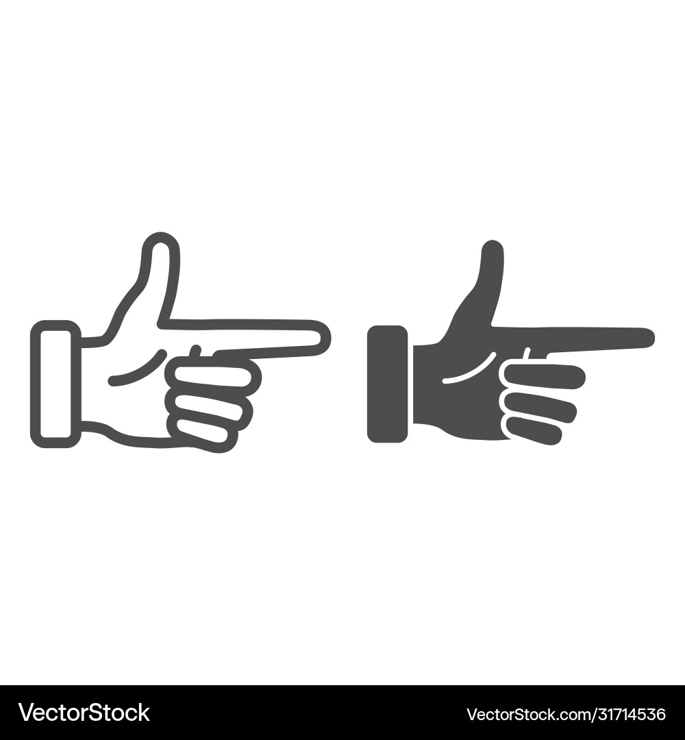 Pointer hand line and solid icon gestures Pointer hand line and solid icon gestures vector image