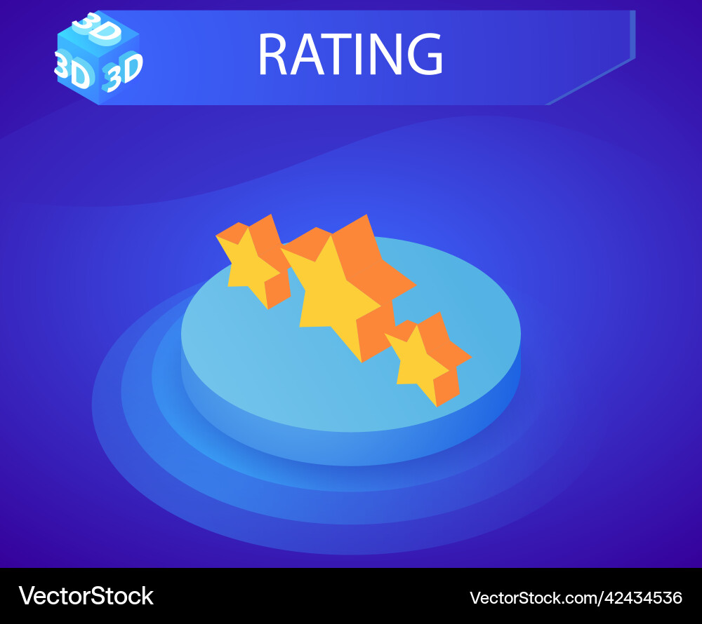 Rating isometric design icon web 3d colorful Rating isometric design icon web 3d colorful vector image