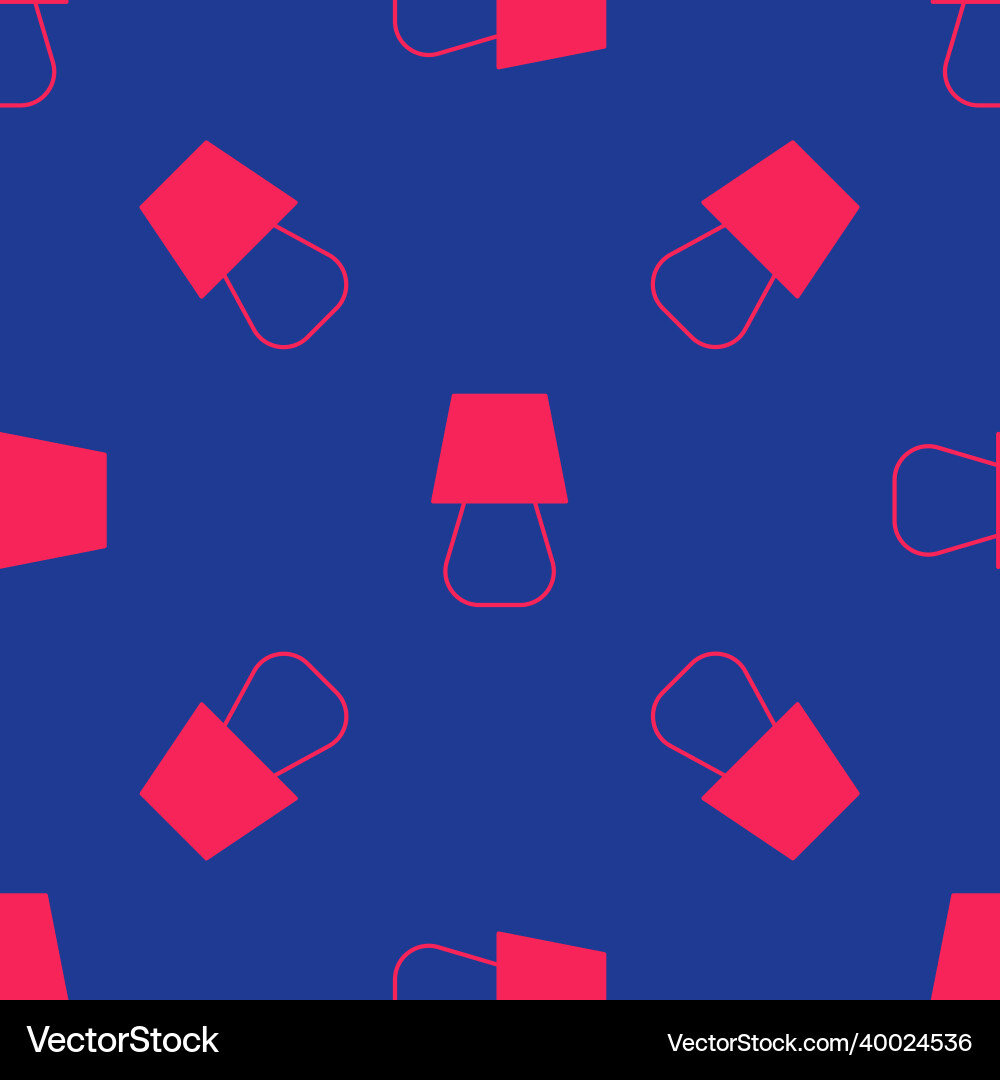 Red table lamp icon isolated seamless pattern Red table lamp icon isolated seamless pattern Vector Image
