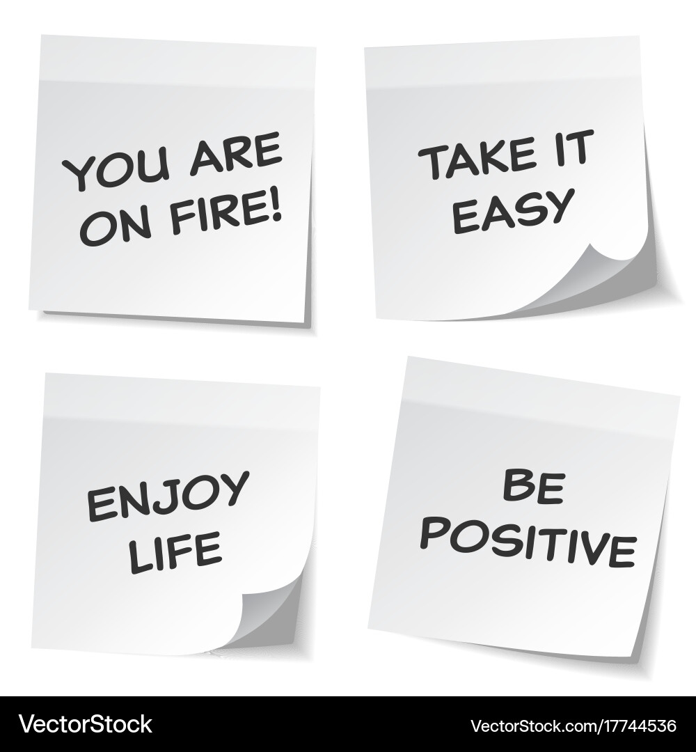 Sticky note with text and shadow isolated Vector Image