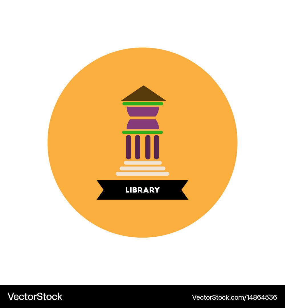 Stylish icon in color circle building university Vector Image