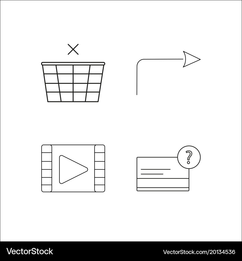 Web simple linear icon setsimple outline icons vector image