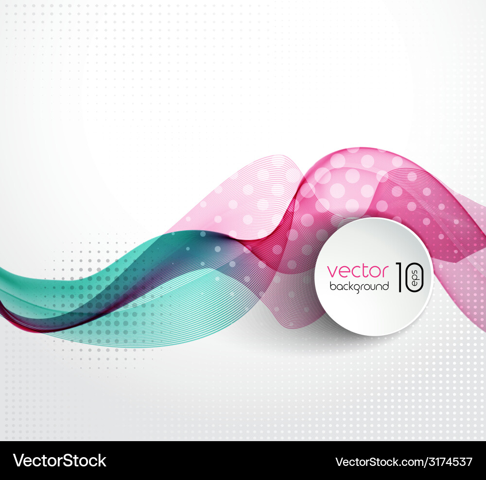 Abstract transparent wave background with halftone vector image