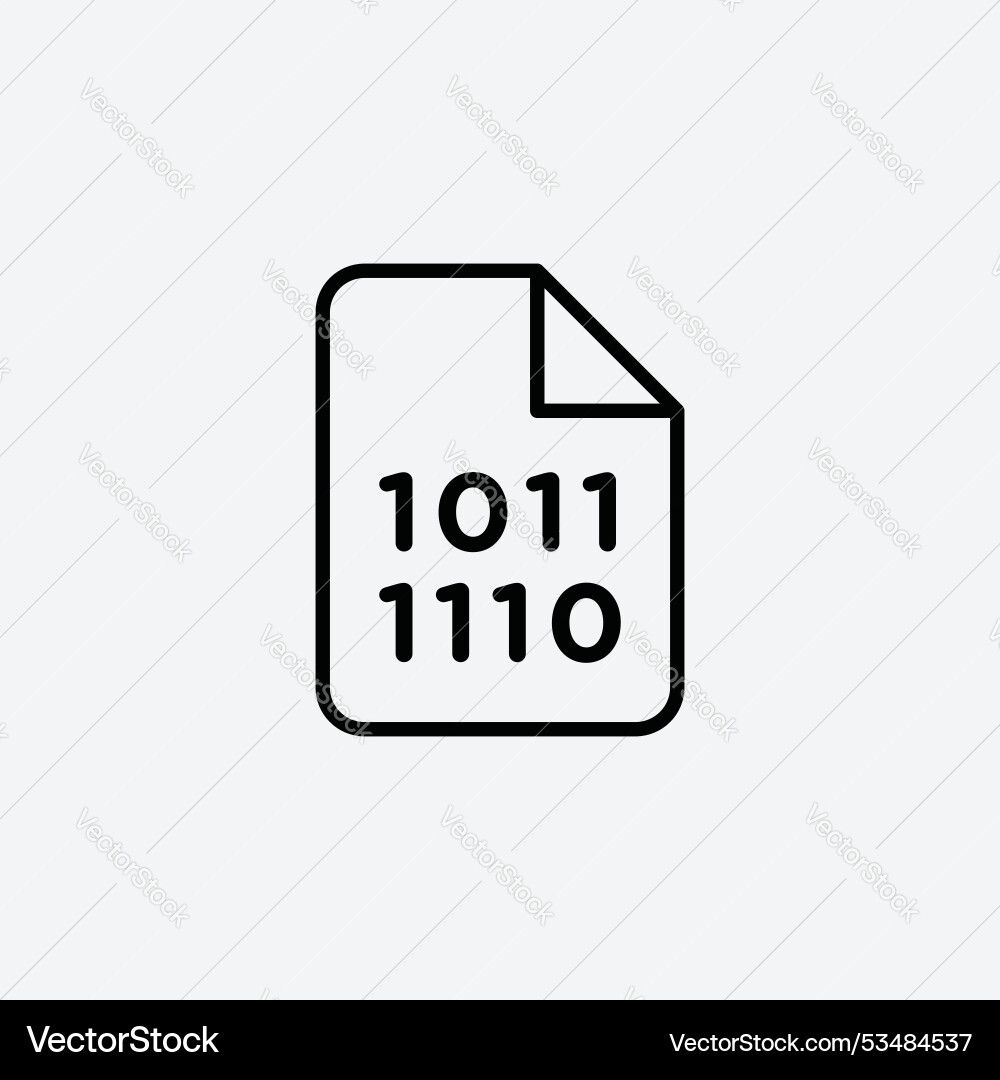 Binary codeline in thin line black color flat Binary codeline in thin line black color flat vector image