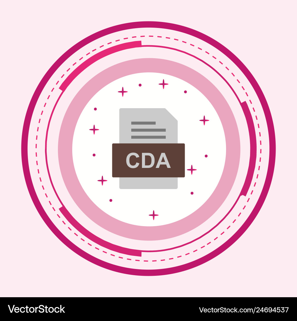 Cda file document icon vector image