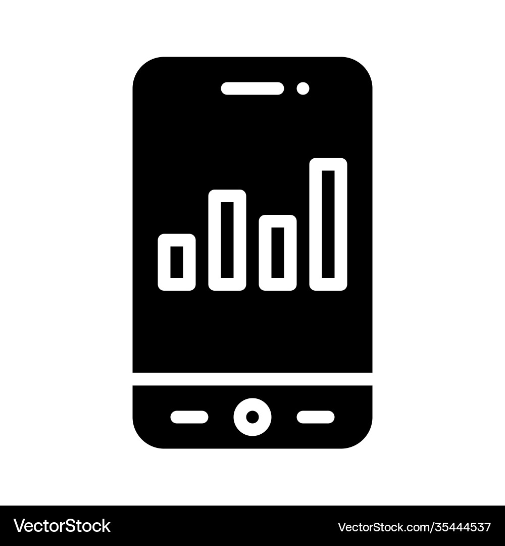 Data analysis app icon mobile application Vector Image