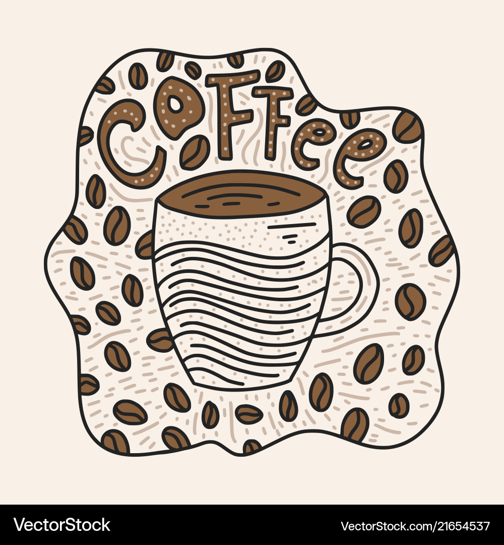 Doodle Kaffeetasse Doodle Kaffeetasse vektorbild