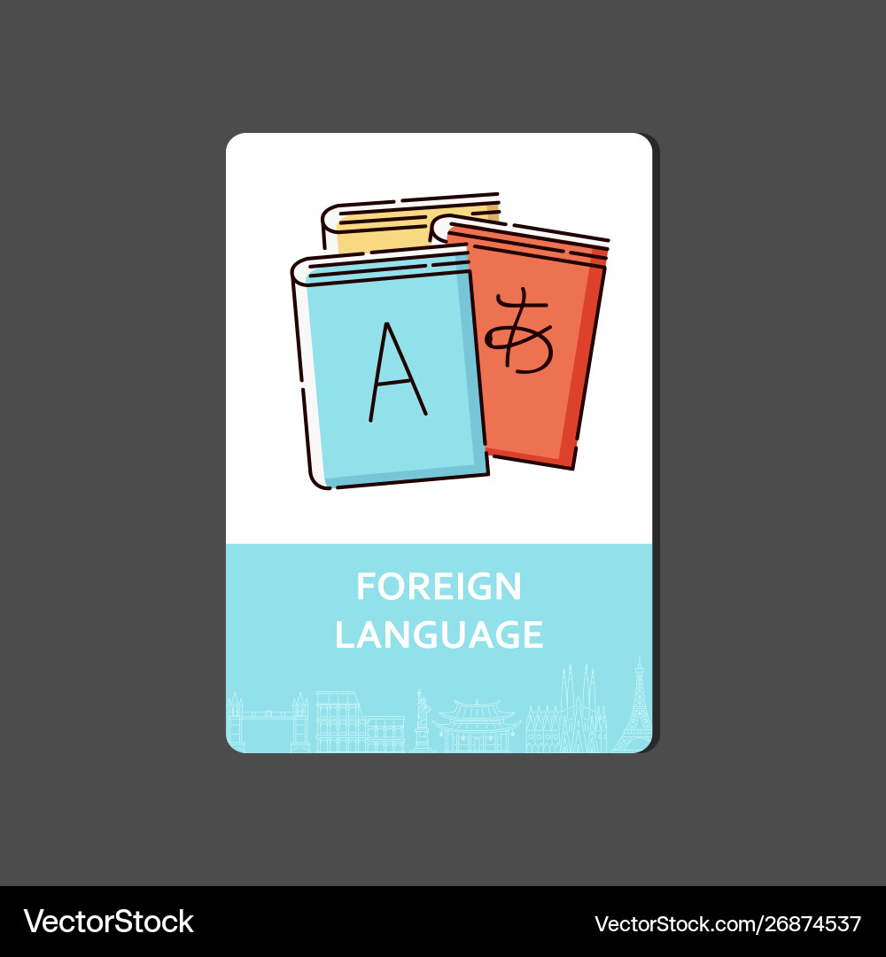 Foreign languages concept with a dictionary Foreign languages concept with a dictionary Vector Image