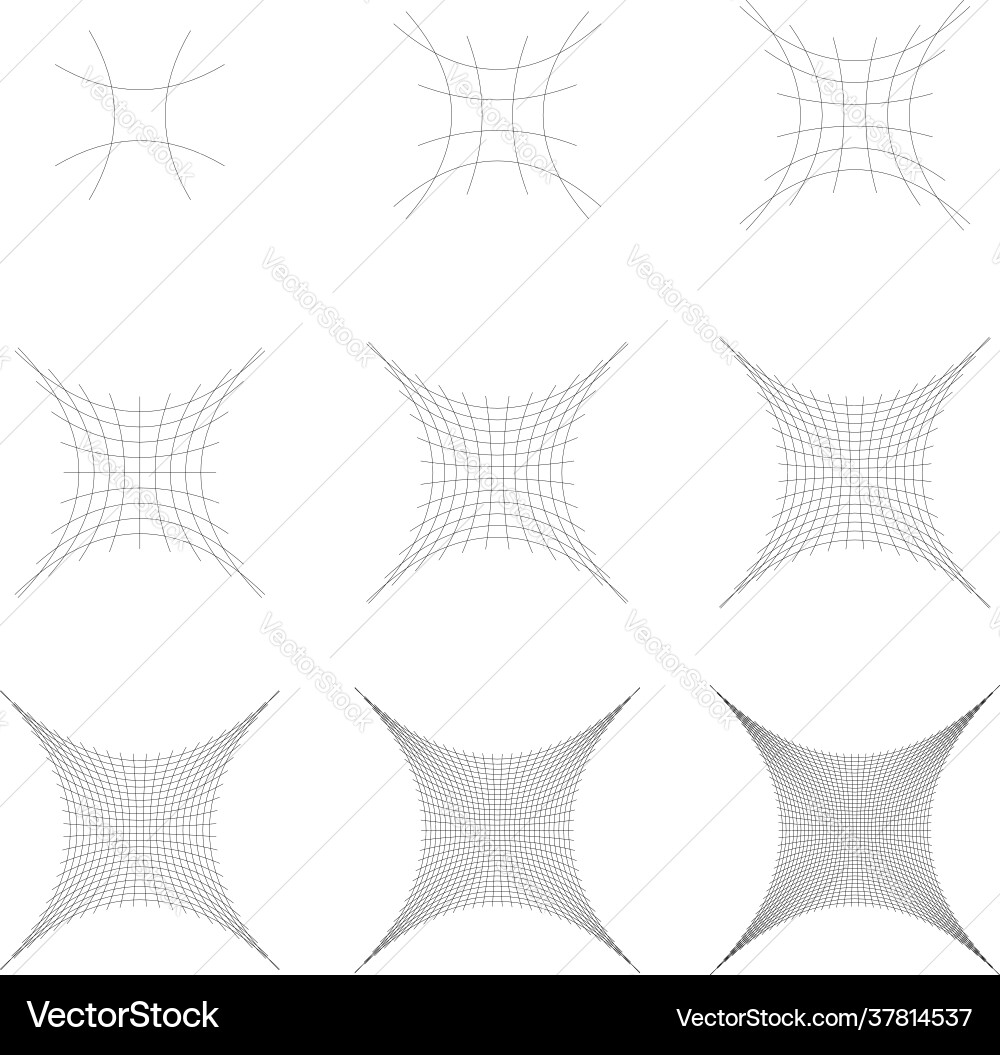 Grid mesh lattice grating with distort deform Vector Image