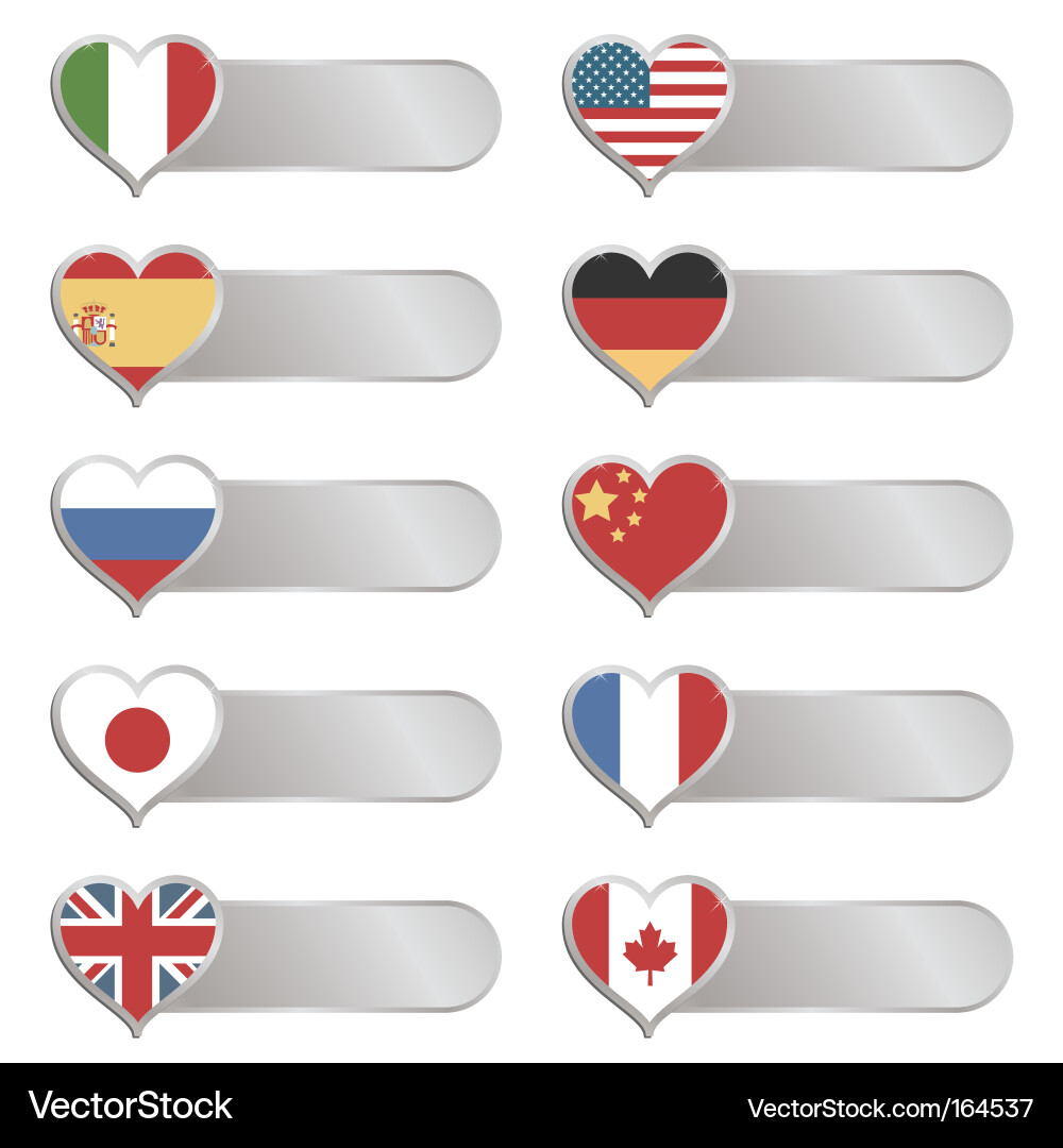 Heart Flag Chrome Tabs Vector Image