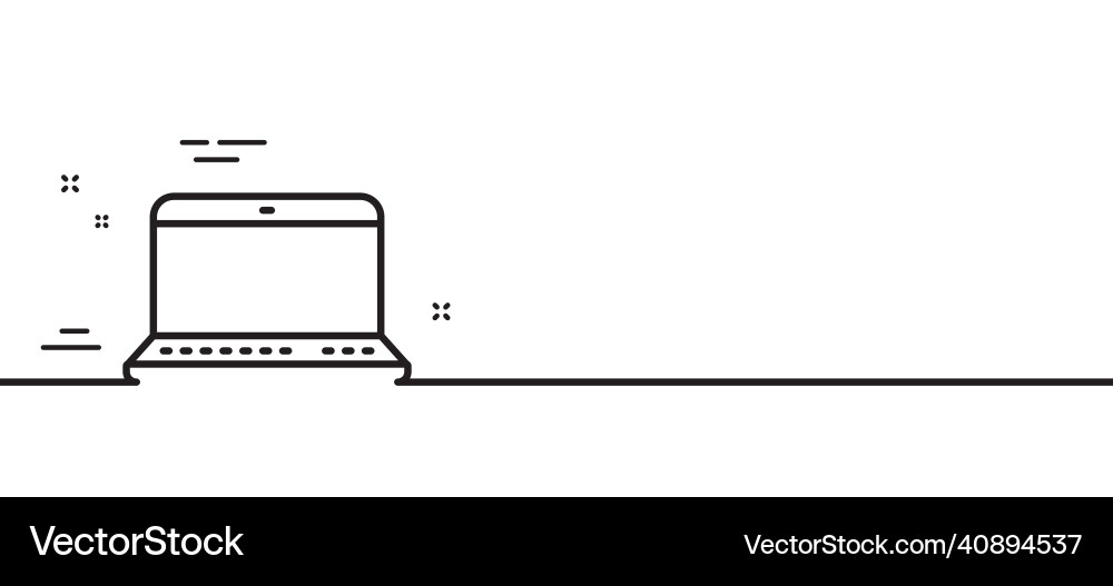 Laptop computer icon notebook sign minimal line Laptop computer icon notebook sign minimal line vector image