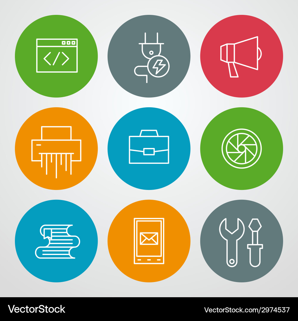 Line icons set for web site design and mobile apps vector image