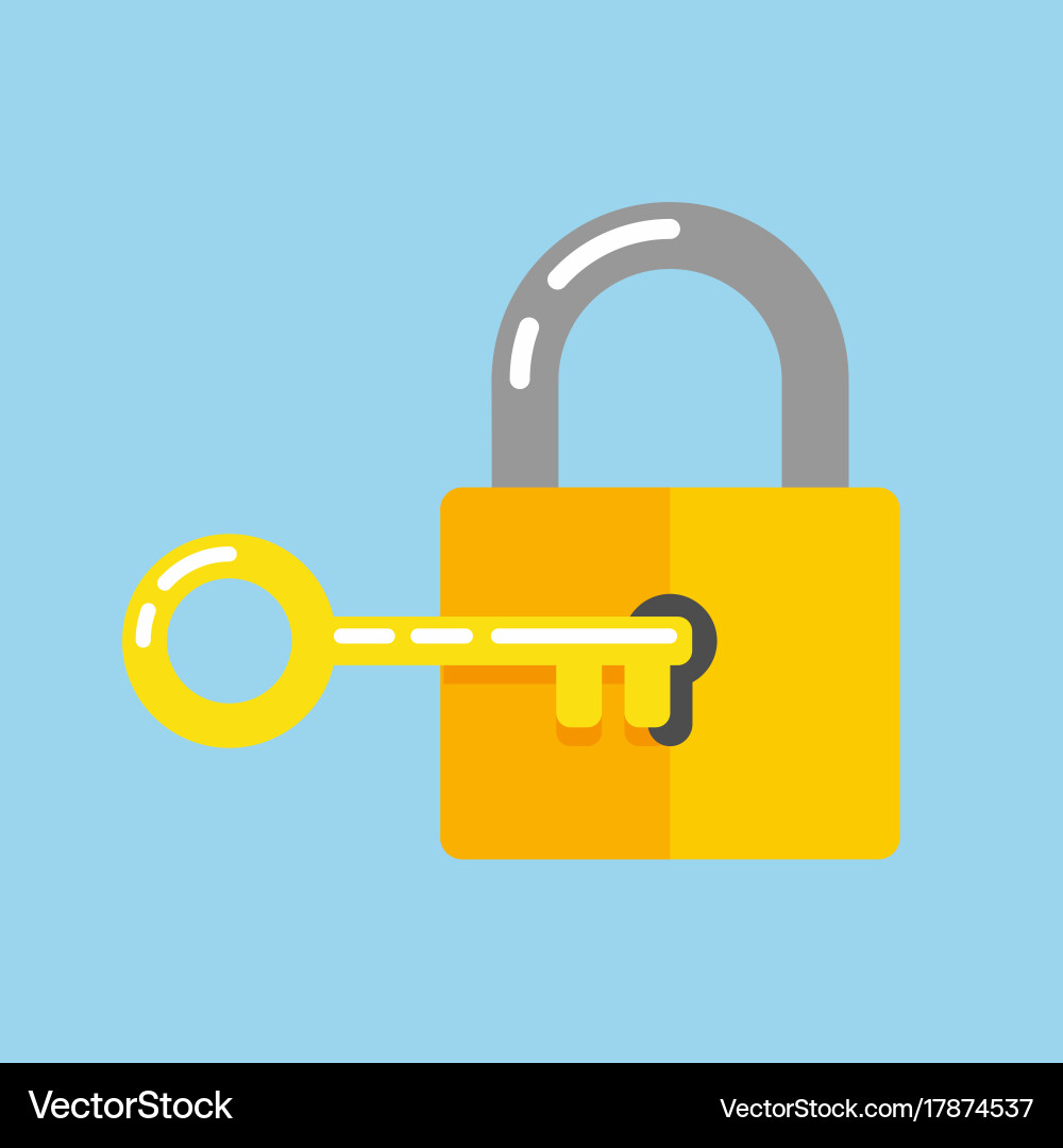 Lock with key vector image