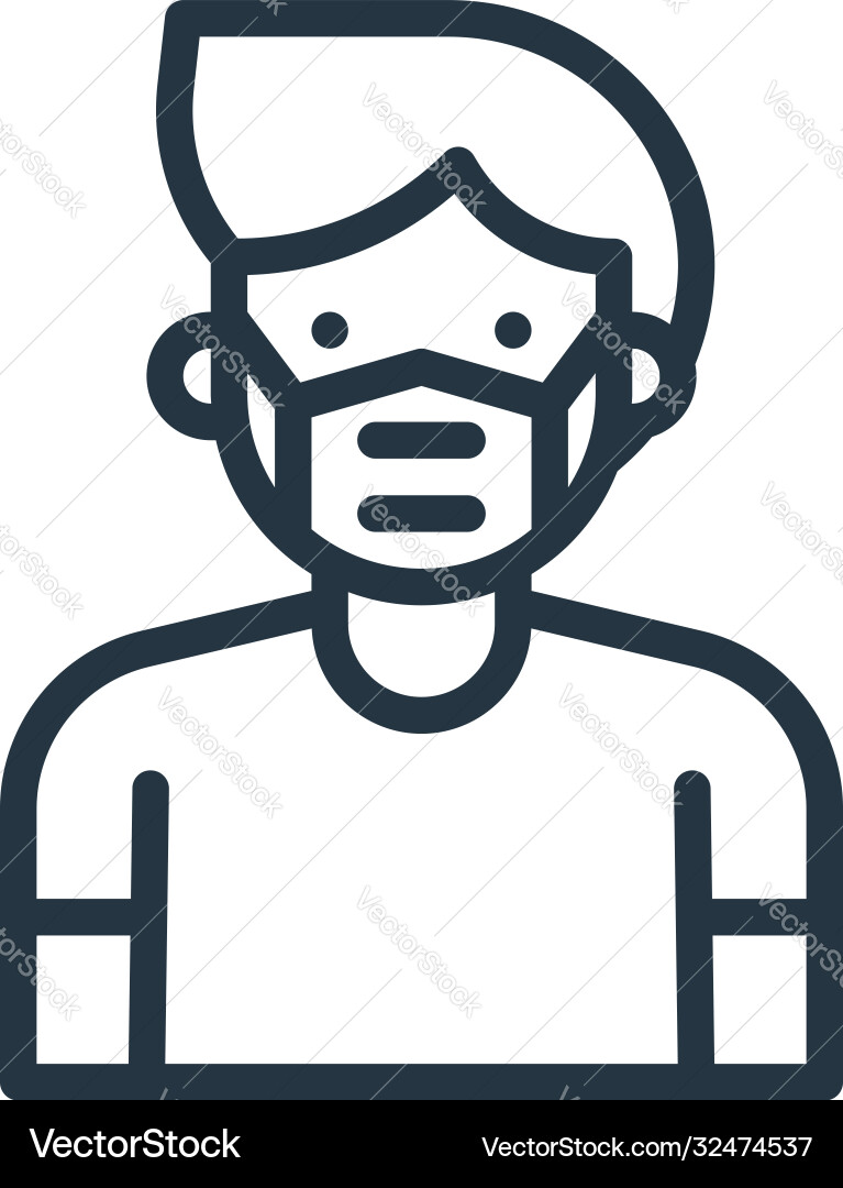 Man icon editable stroke linear symbol Man icon editable stroke linear symbol Vector Image