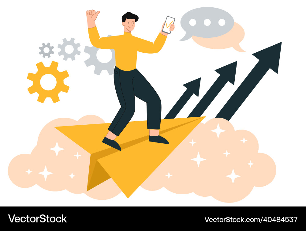 Man sending message Man sending message vector image