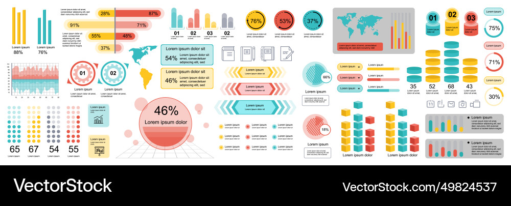Mega set of infographic elements data Mega set of infographic elements data vector image