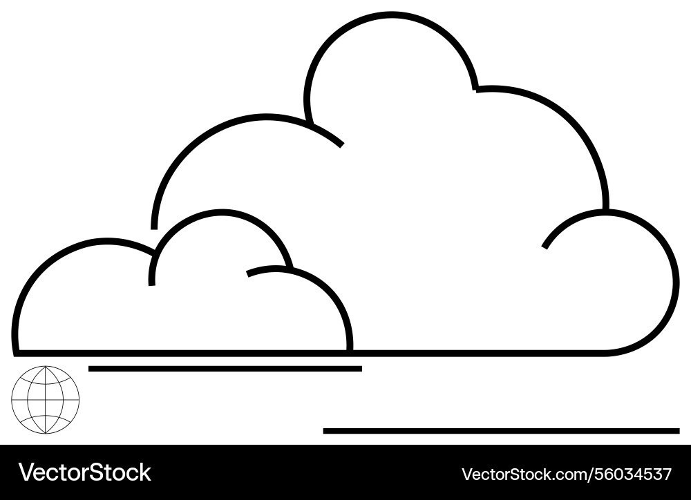 Minimalist cloud design with global networking Minimalist cloud design with global networking vector image