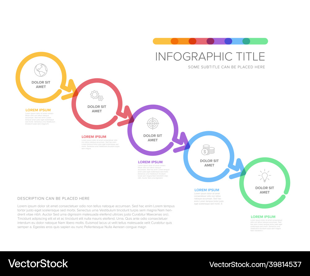 Minimalistic five steps diagonal elements Vector Image