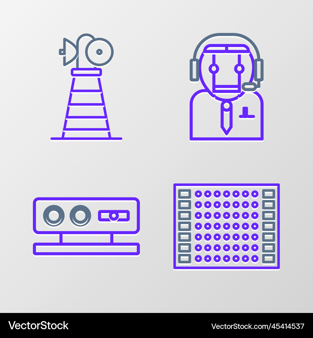 Set line printed circuit board pcb 3d scanning Vector Image