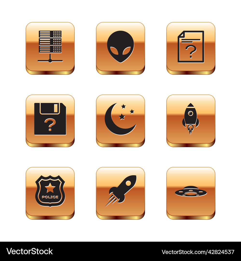 Set server data web hosting police badge Set server data web hosting police badge vector image