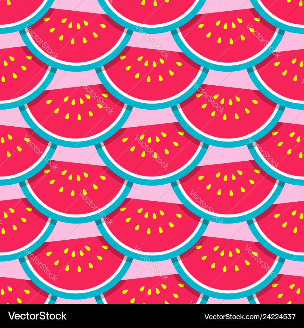 Watermelon pattern tropical fruit texture vector image