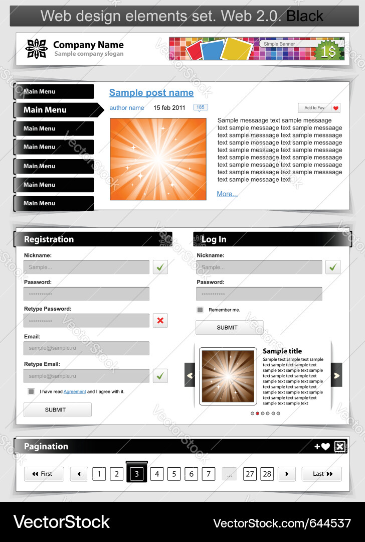 Web design template Vector Image