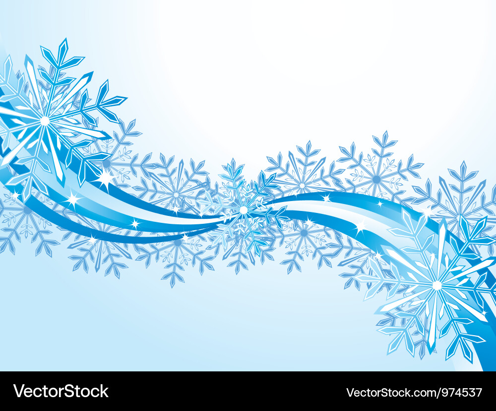 Winter Wave Snowflake Background vector image