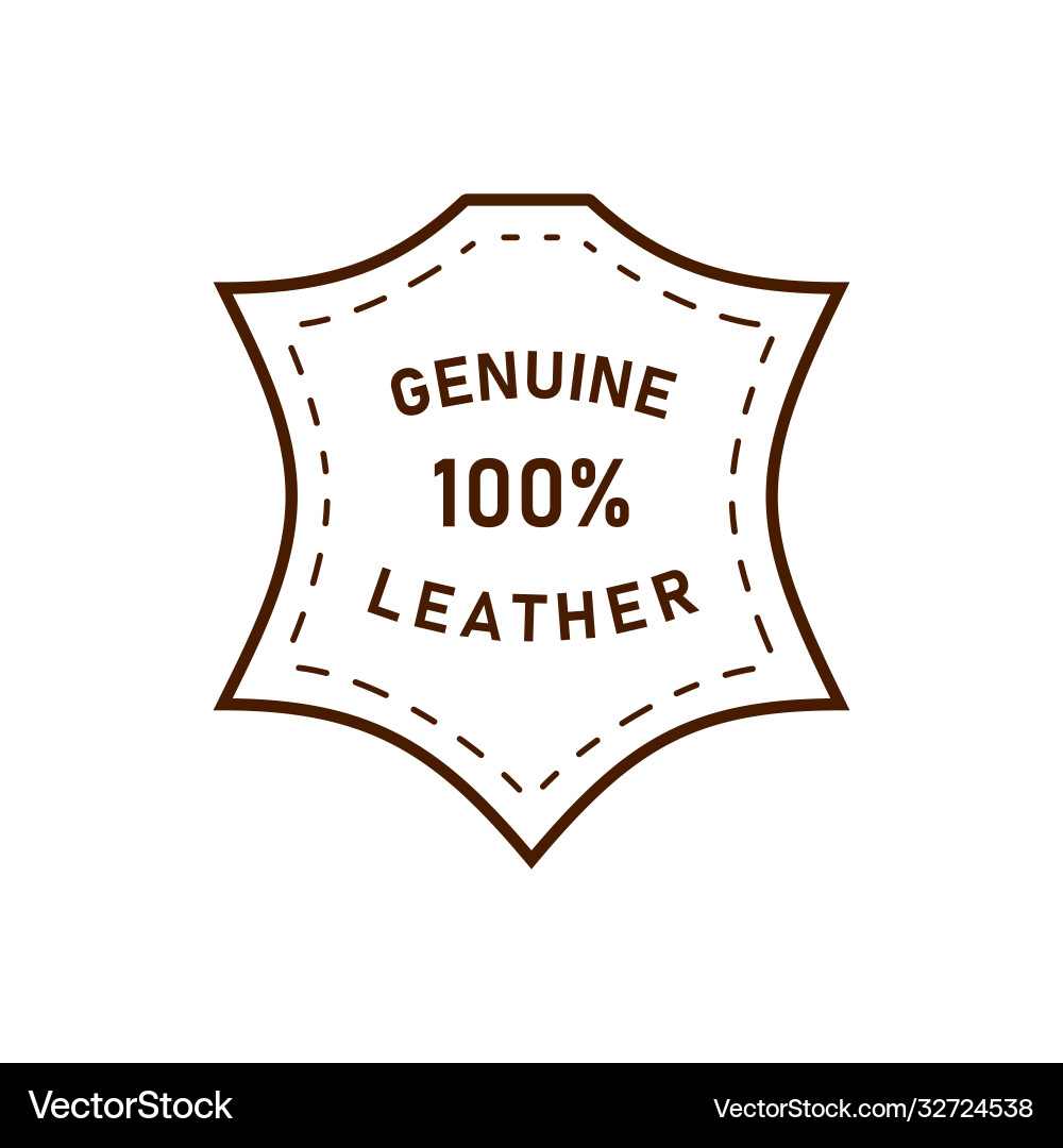 100 percent genuine leather logo icon 100 percent genuine leather logo icon vector image