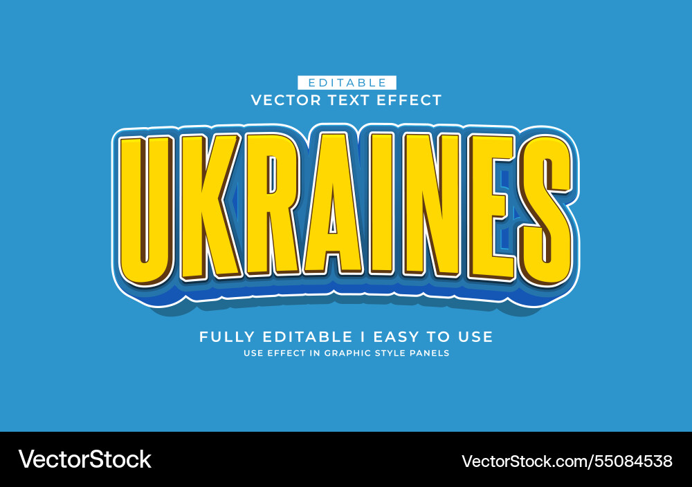 3d editable text effect typography style template vector image