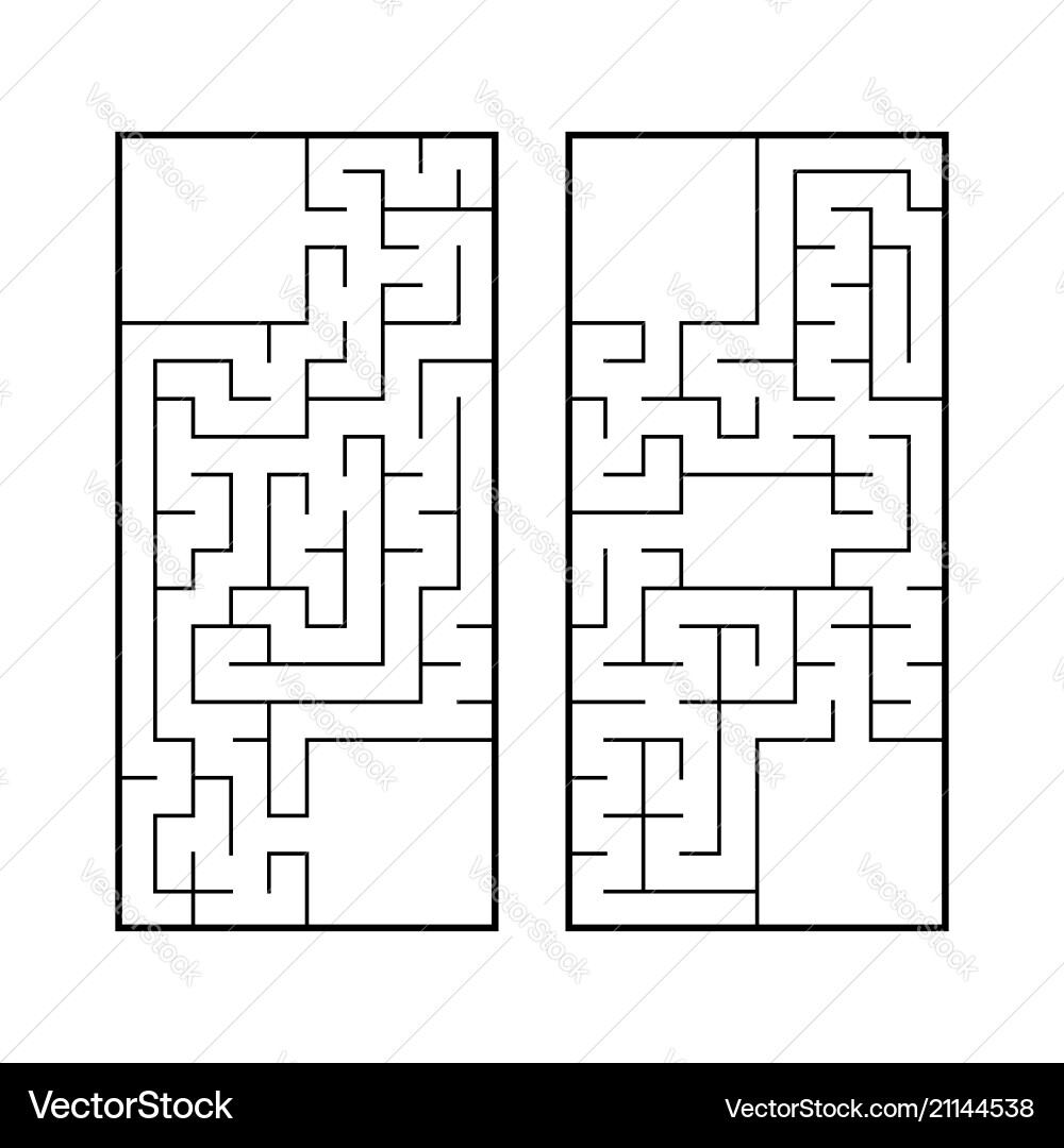 A set of two rectangular labyrinths simple flat A set of two rectangular labyrinths simple flat vector image