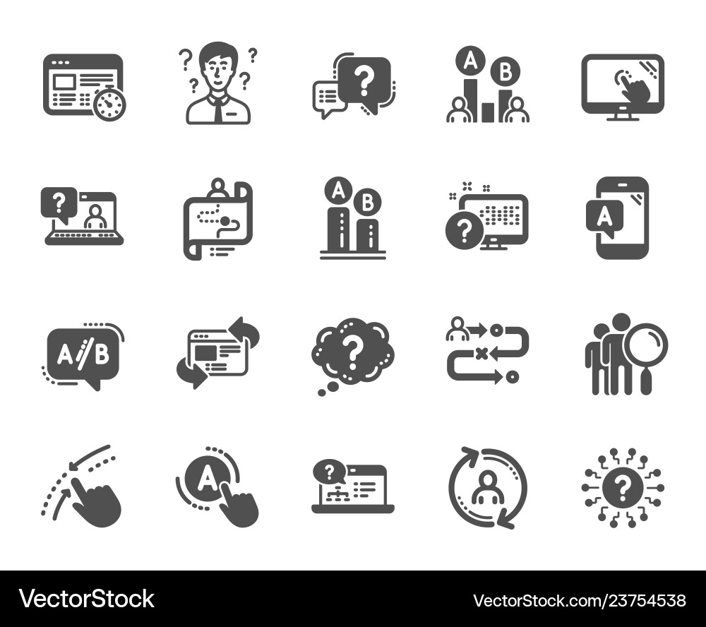 AB Testing & User Journey Icons vector image