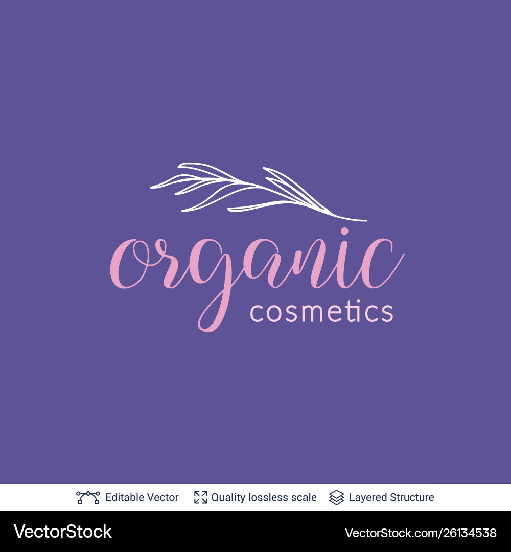 Beauty product organic cosmetics logo design Beauty product organic cosmetics logo design vector image