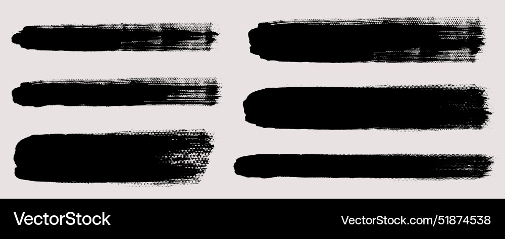 Brush strokes set of text boxes Brush strokes set of text boxes vector image