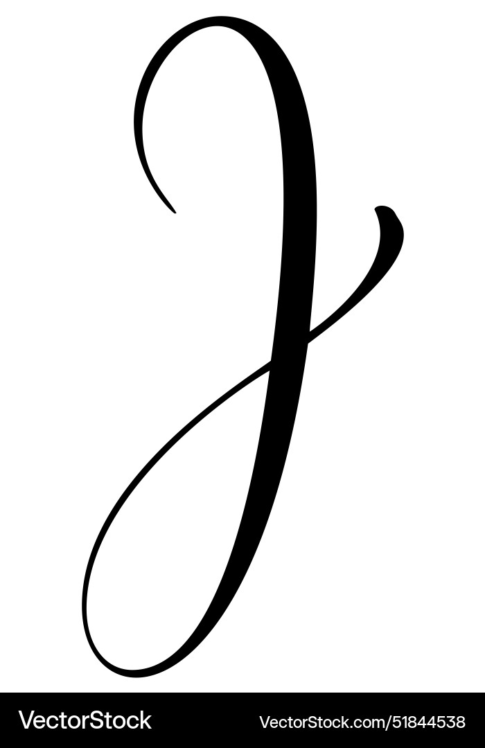 Calligraphy hand drawn letter j drop cap Calligraphy hand drawn letter j drop cap vector image