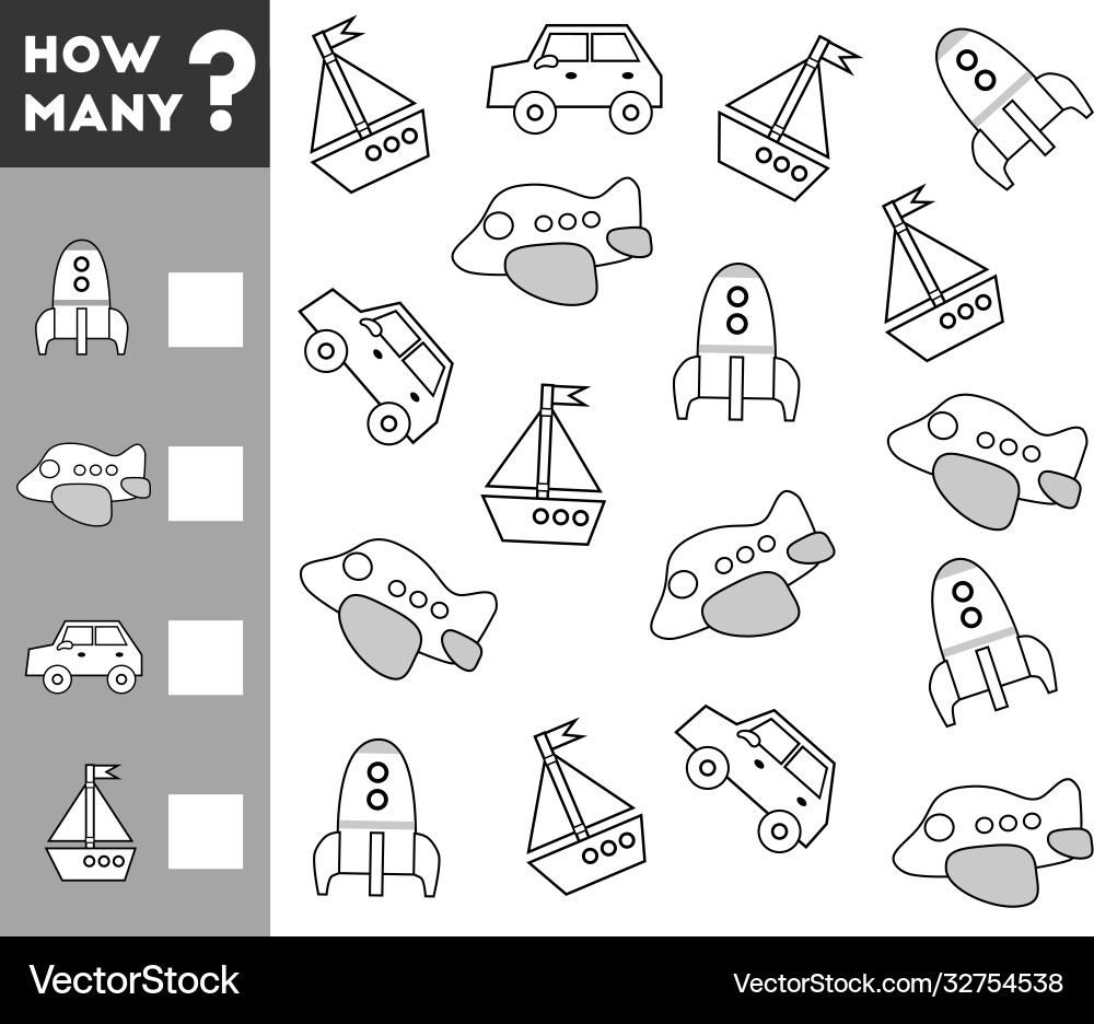 Counting game for children count how many Counting game for children count how many vector image
