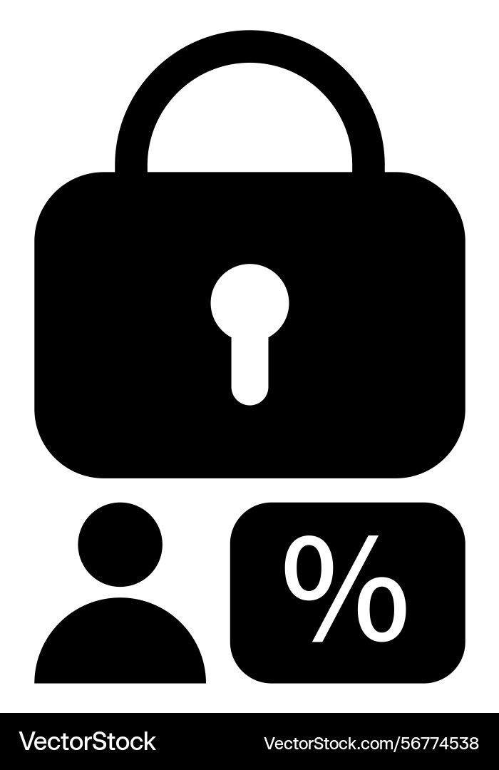 Data security concept with lock user Data security concept with lock user vector image