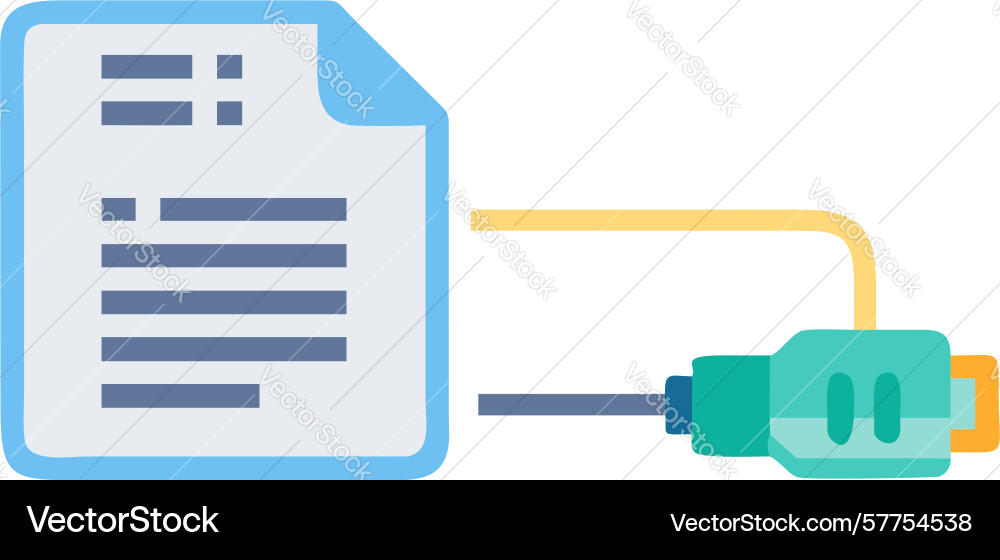 Device compatibility or data port document icon vector image