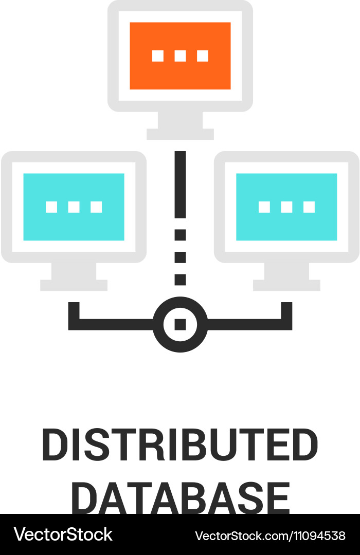Distributed database icon vector image