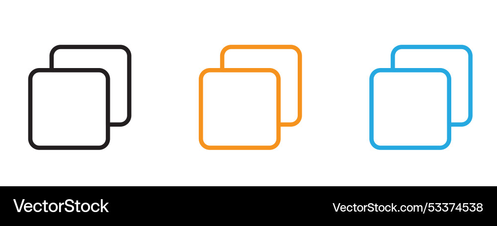 Duplicate icon thin line set vector image