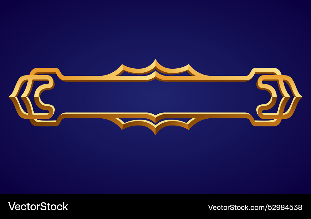 Frame medieval game ui empty rectangle Frame medieval game ui empty rectangle vector image