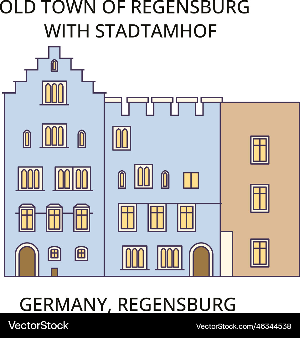 Germany regensburg tourism landmarks city Germany regensburg tourism landmarks city vector image